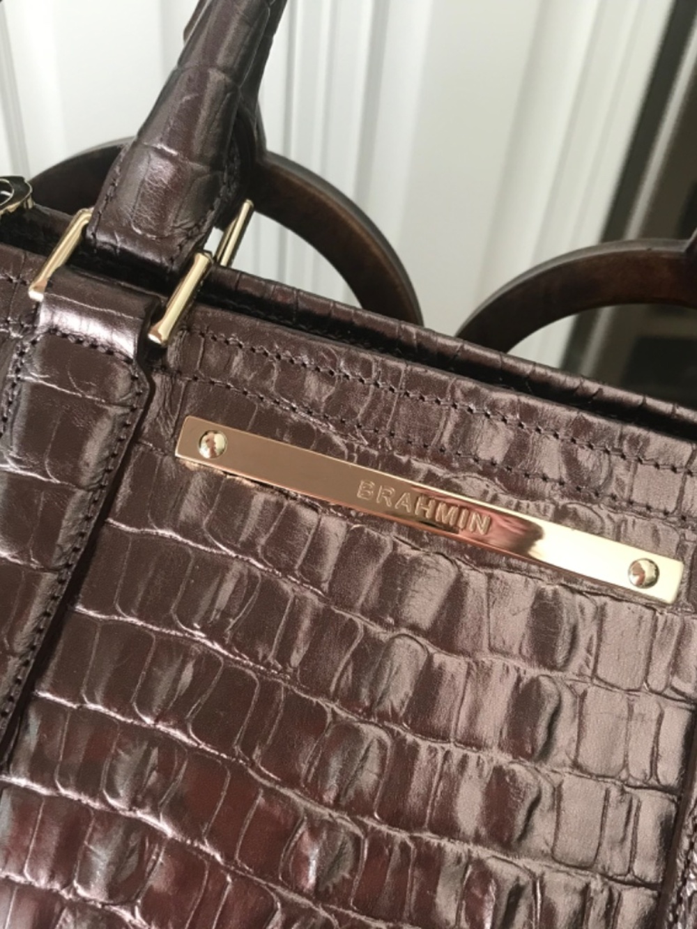 Brahmin light bronze metallic purse with dust cover - Picture 2 of 9